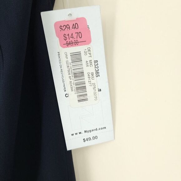 Peter Nygard 6P Navy Pencil Skirt Triacetate New - Picture 6 of 7